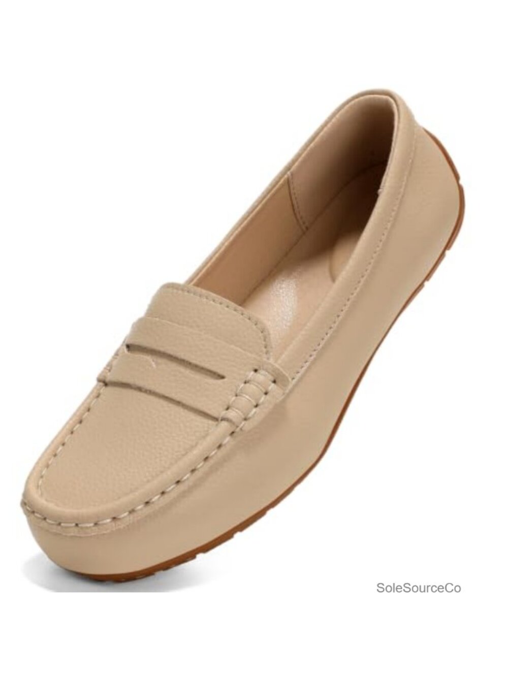 Women's Leather Penny Loafers Slip On Memory Foam Casual Shoes